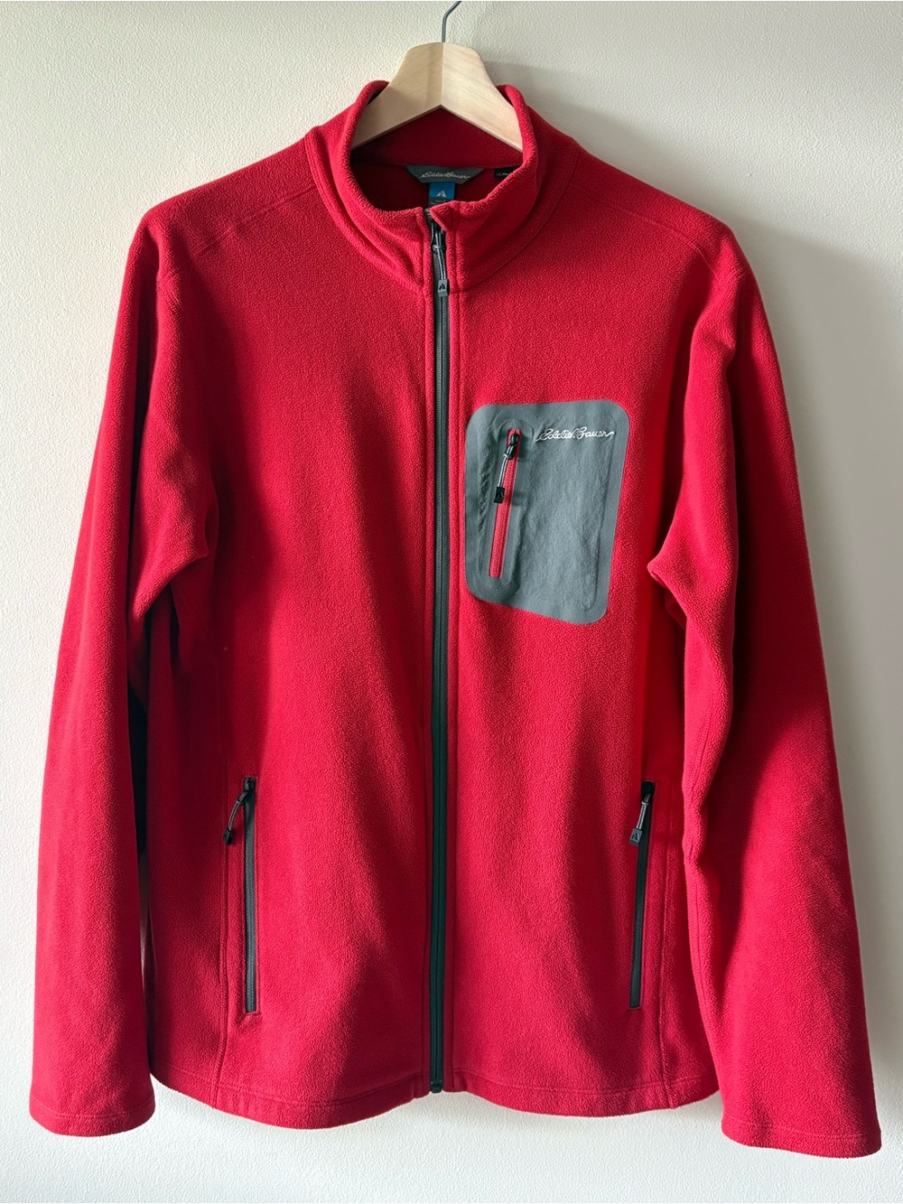 Sz(L) Polartec First Ascent full-zip fleece Eddie Bauer Red